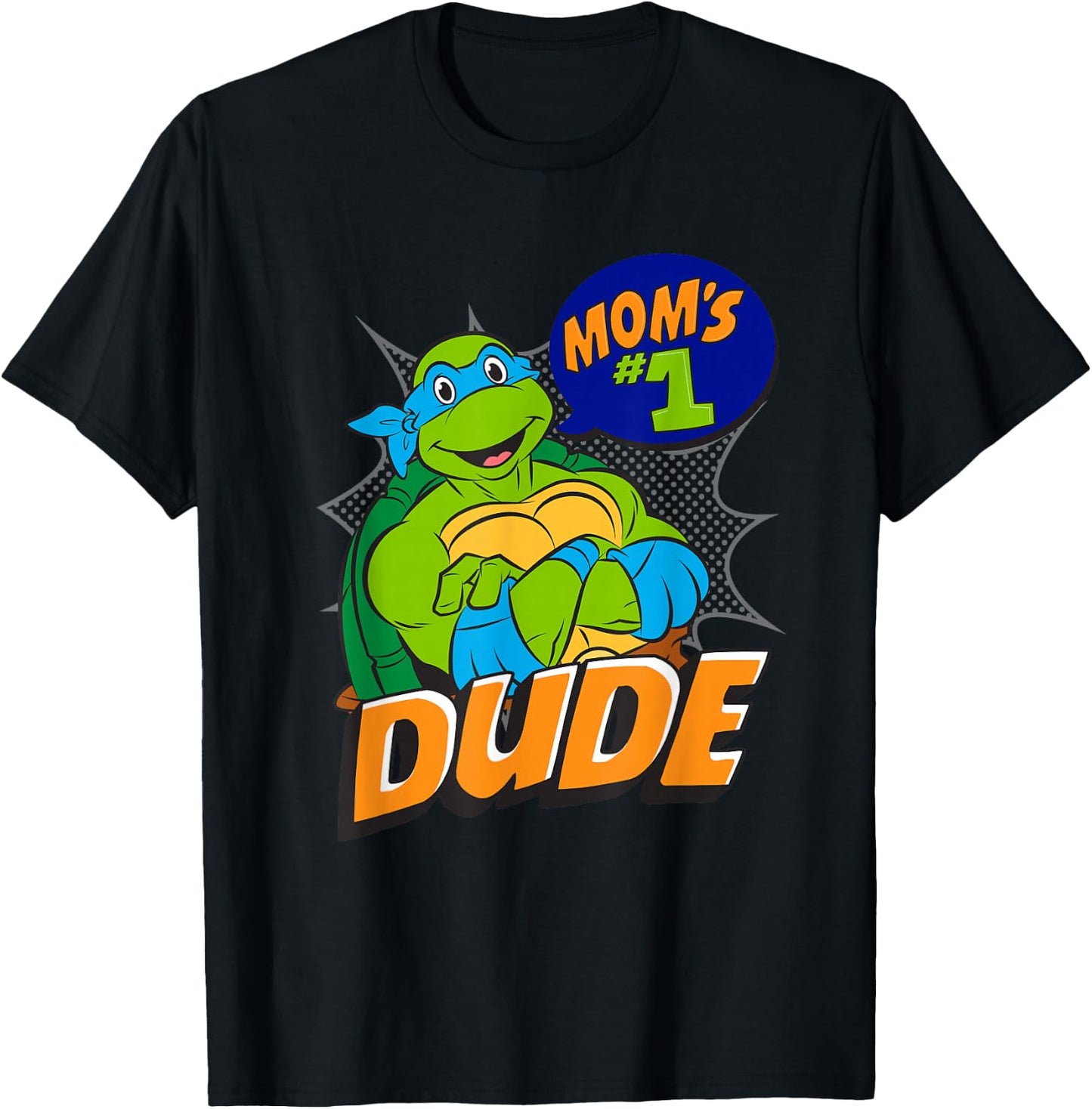 TMNT Leonardo Mom's #1 Dude T-Shirt - T-Shirt | Black
