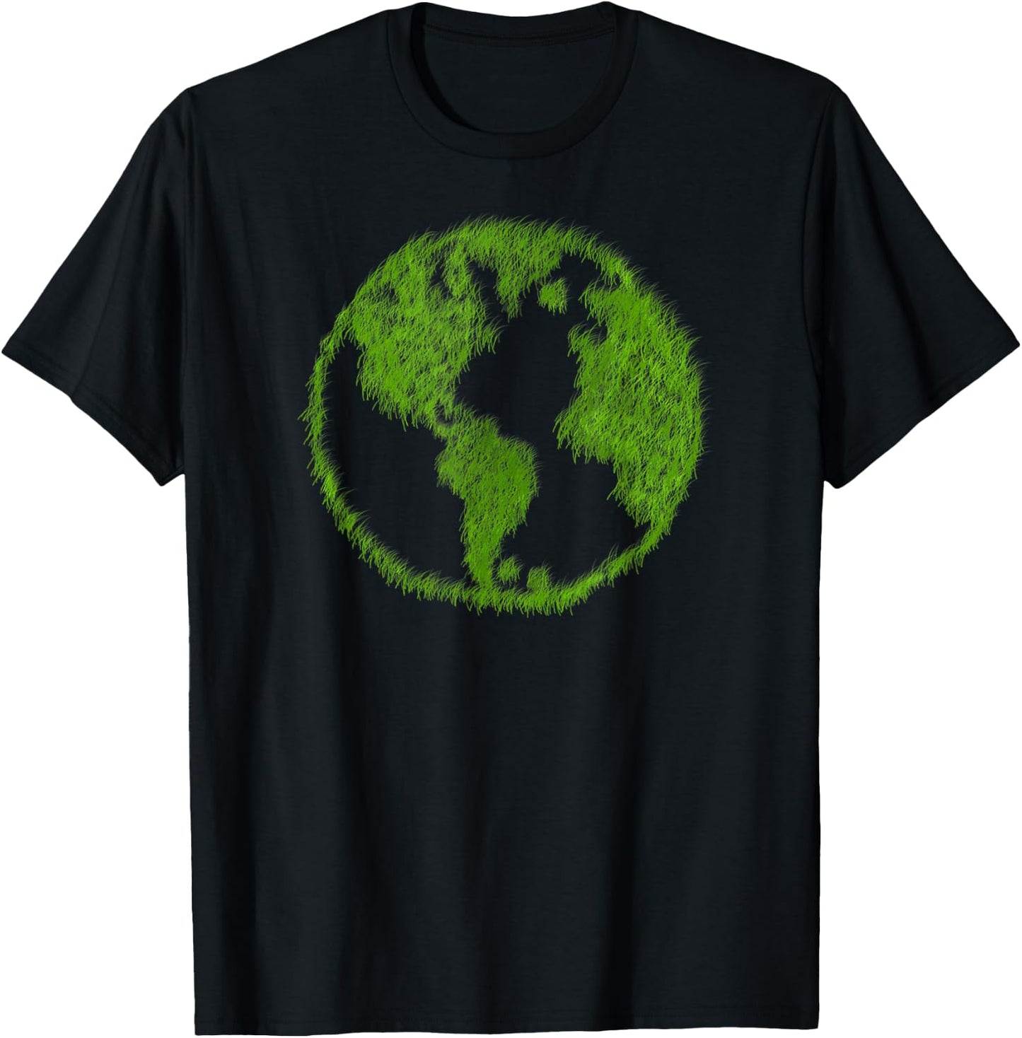 Green World Map Earth Reduce Reuse Recycle T-Shirt - T-Shirt | Black