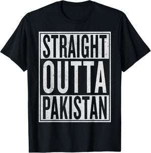 Straight Outta Pakistan Funny Travler Gift T-Shirt - T-Shirt | Black