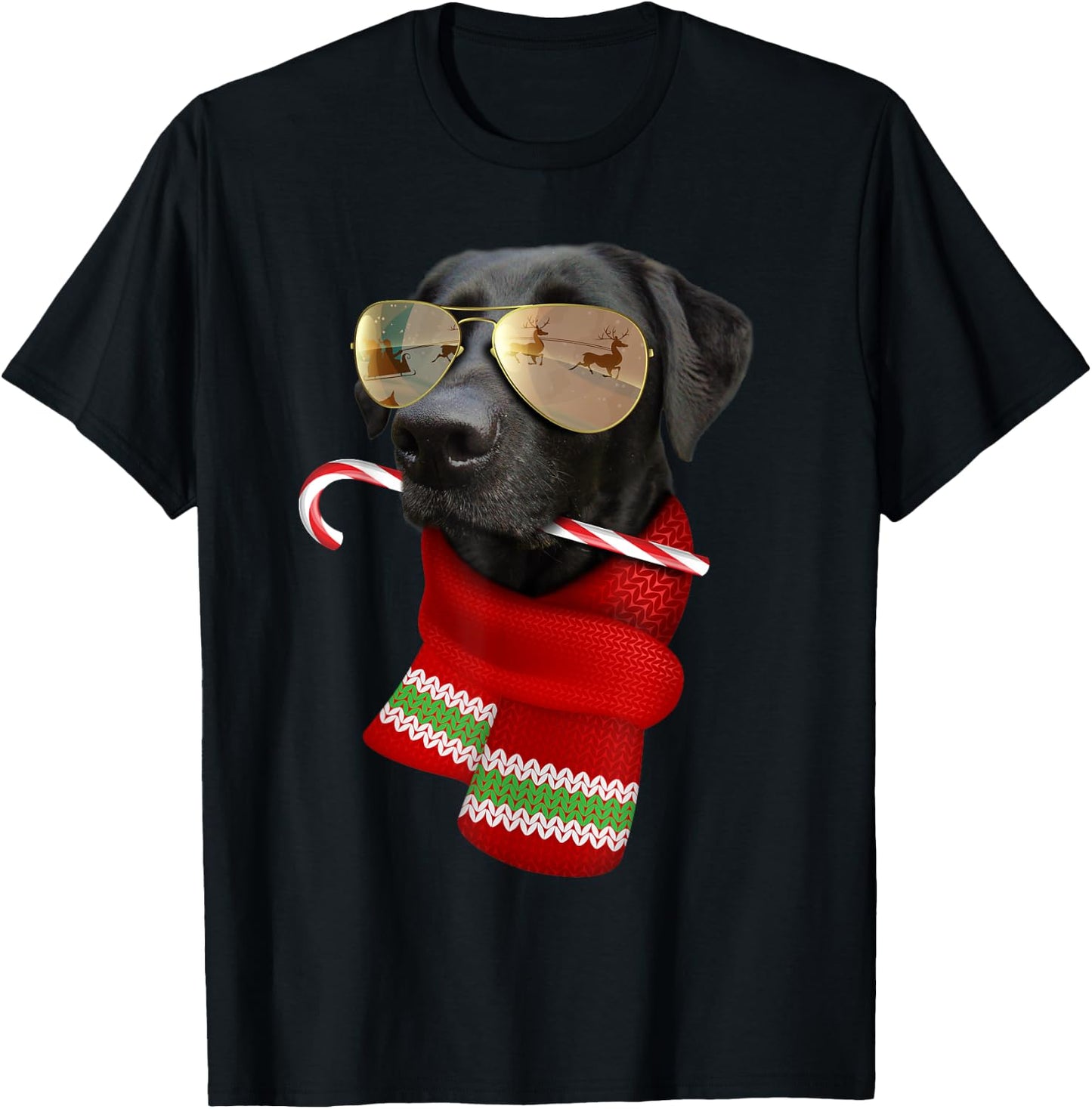 Labrador Shirt Christmas Gift Dog Lovers Lab Sunglasses Women Kids T-Shirt - T-Shirt | Black
