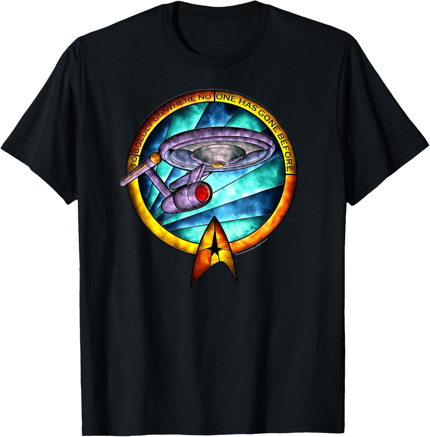 Star Trek Original Series Epic Stained Glass Graphic T-Shirt - T-Shirt | Black