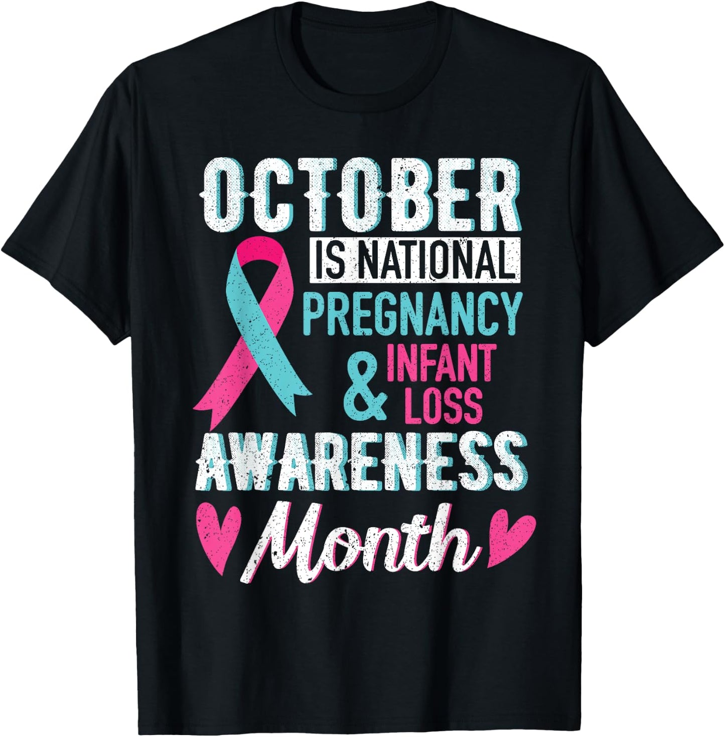 Cute October Miscarriage Awareness Infant Loss T-Shirt - T-Shirt | Black