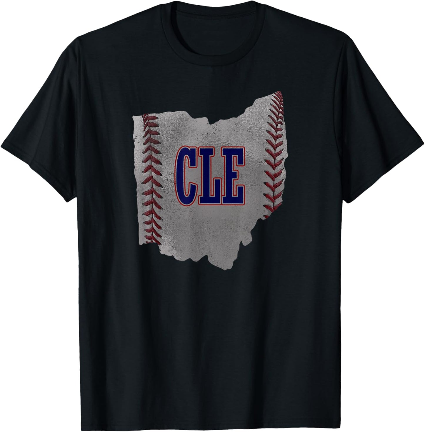 Cleveland Ohio Baseball Distressed Shirt With Co T-Shirt - T-Shirt | Black