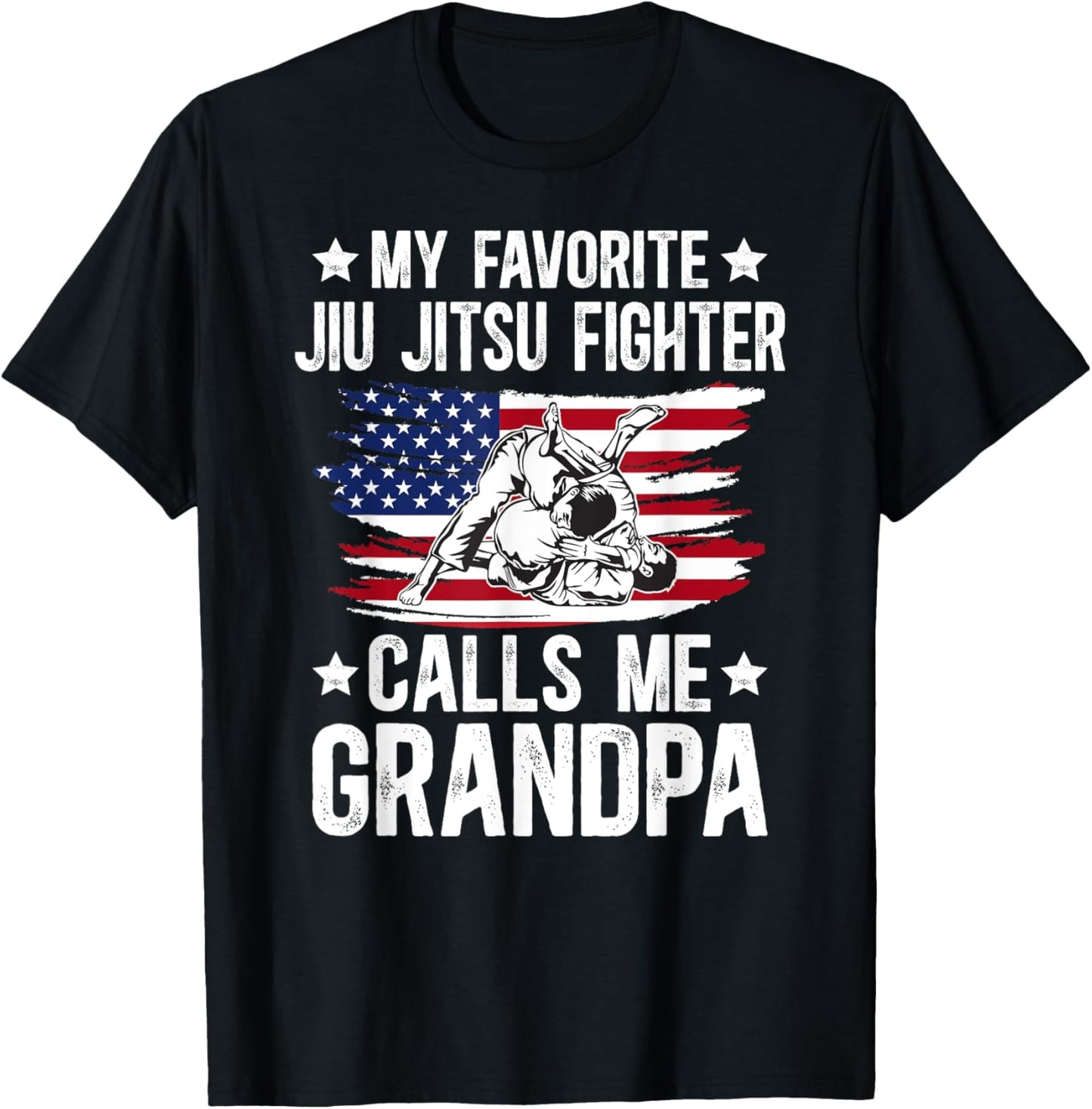 Proud Jiu-Jitsu Fighter Grandpa Brazilian Jiu-Jitsu Grandpa T-Shirt - T-Shirt | Black