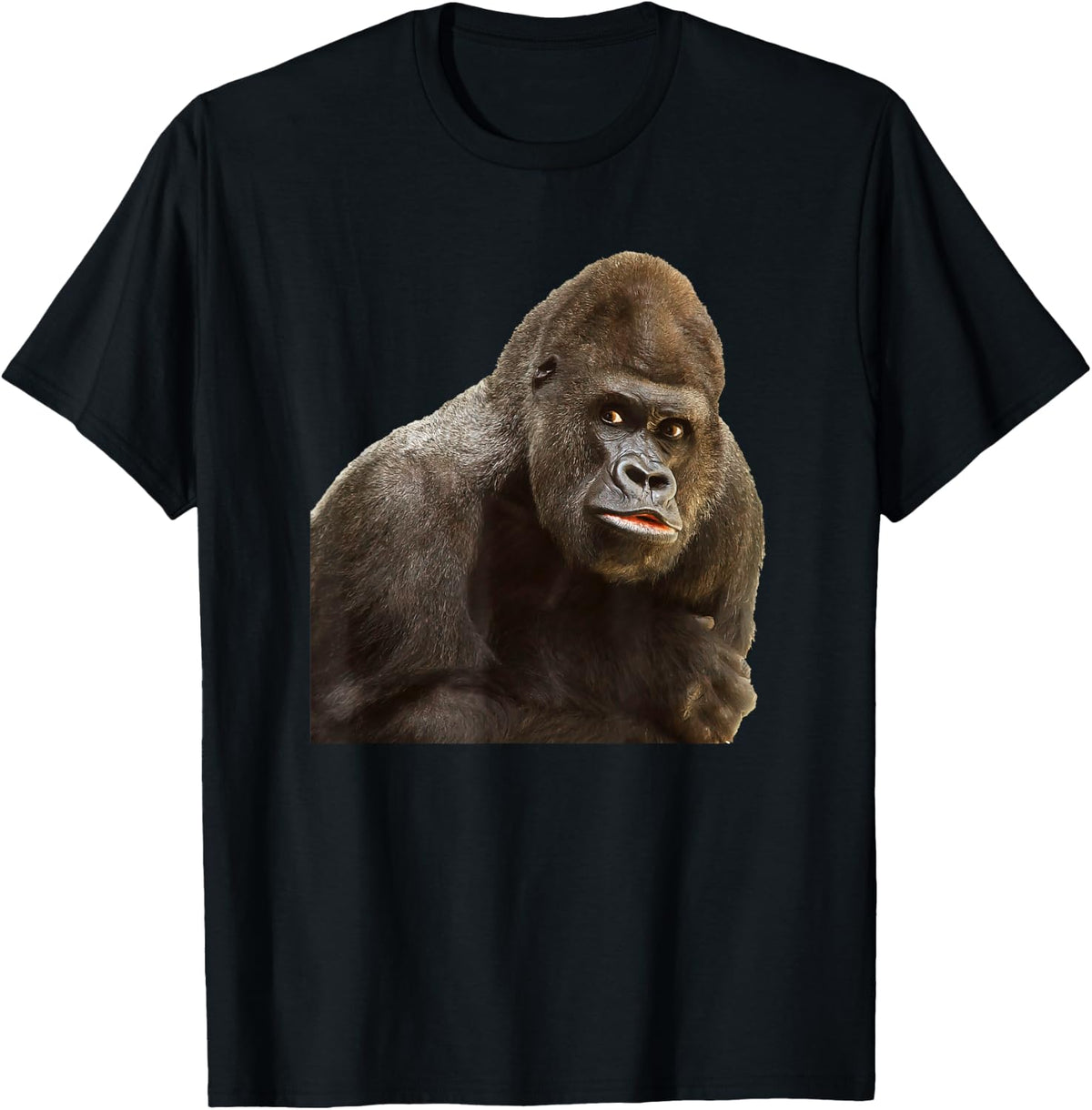 GORILLA APE T SHIRT Wildlife Zoo Animals Prints Preservation T-Shirt - T-Shirt | Black