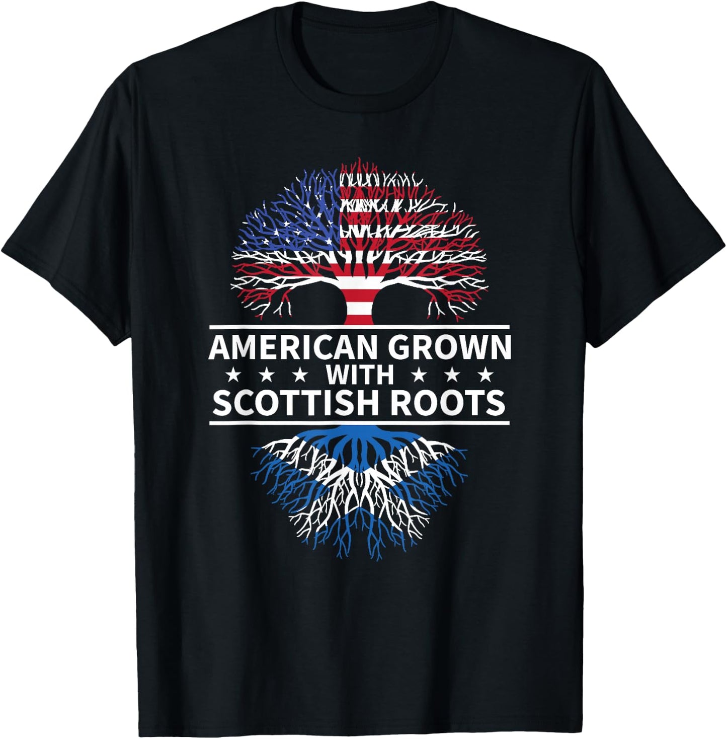 American Grown Scottish Roots Scotland Gift T-Shirt - T-Shirt | Black