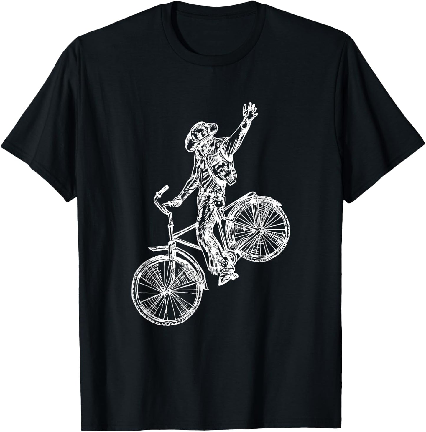 Cowboy Cycling Bicycle Funny Biker Biking Riding Bike T-Shirt - T-Shirt | Black