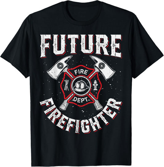 Future Firefighter Men Women Thin Red Line Firefighting T-Shirt - T-Shirt | Black