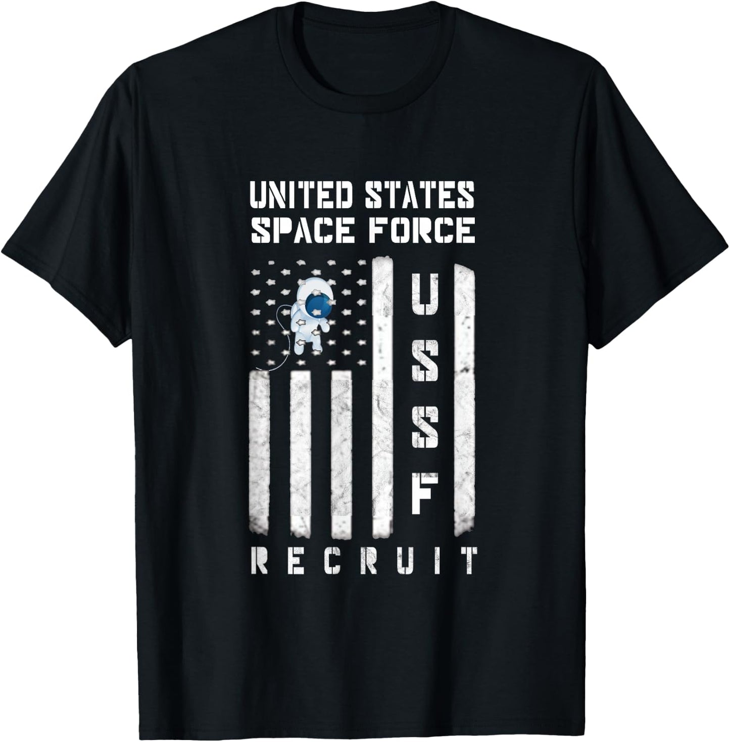 US Space Force Science Fiction Recruit Flag T-Shirt - T-Shirt | Black