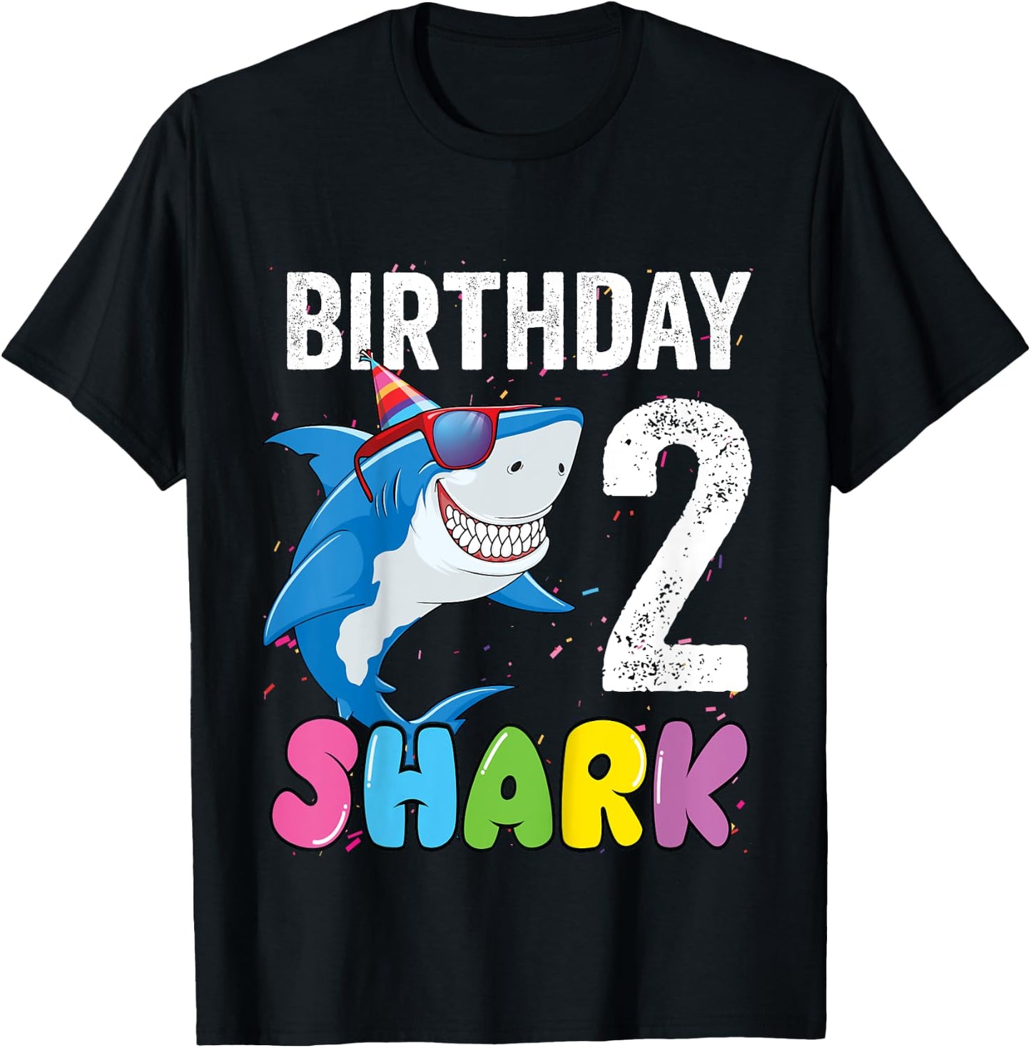 2nd Birthday Shark Shirt JawSome Kids Two Year Old Toddler T-Shirt - T-Shirt | Black