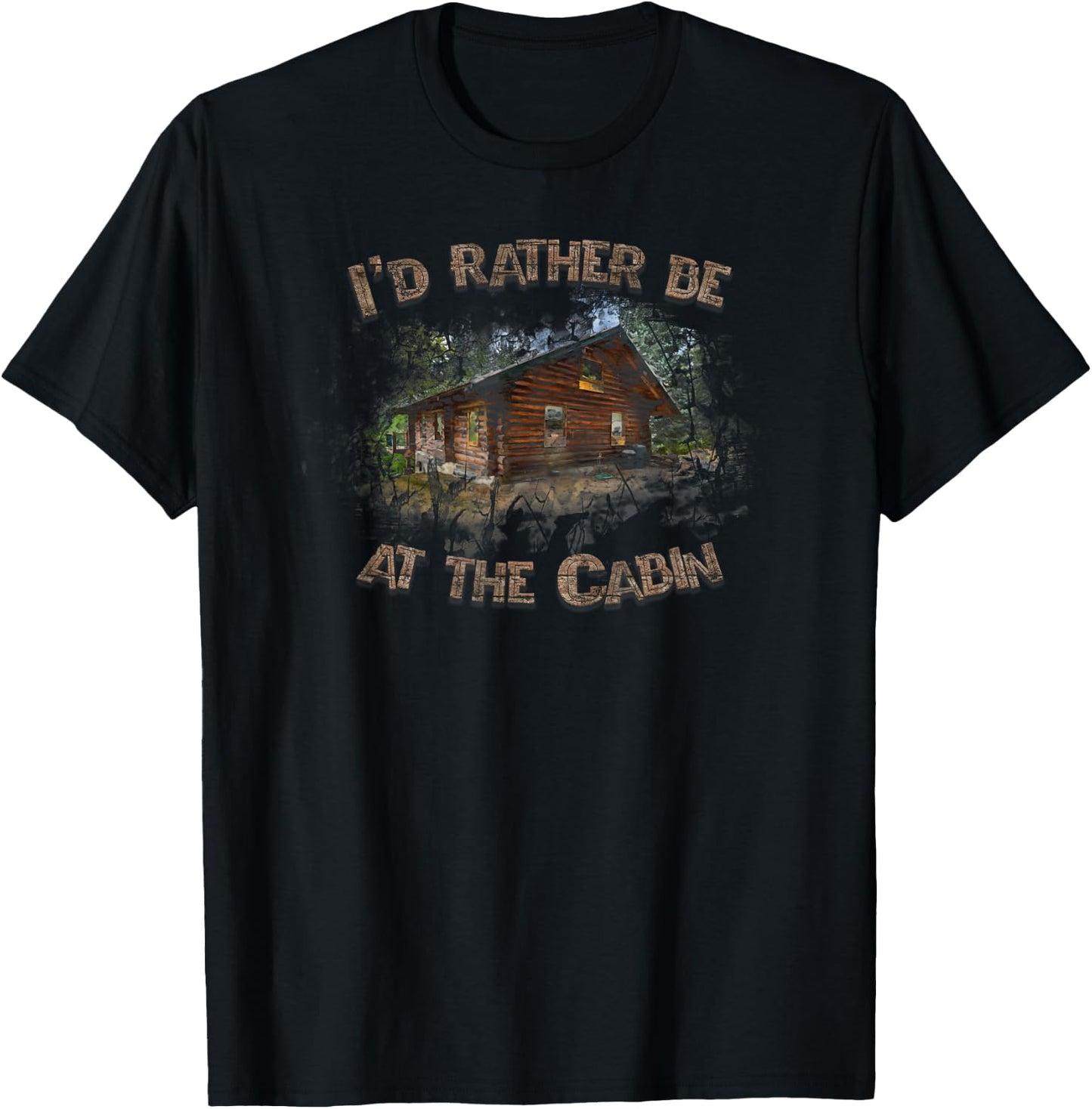 I'd Rather be at the Cabin Camp T-Shirt - T-Shirt | Black