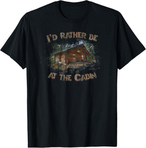 I'd Rather be at the Cabin Camp T-Shirt - T-Shirt | Black