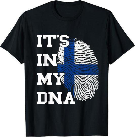 Finland Flag It's In My DNA Finnish Pride Finnish Roots T-Shirt - T-Shirt | Black