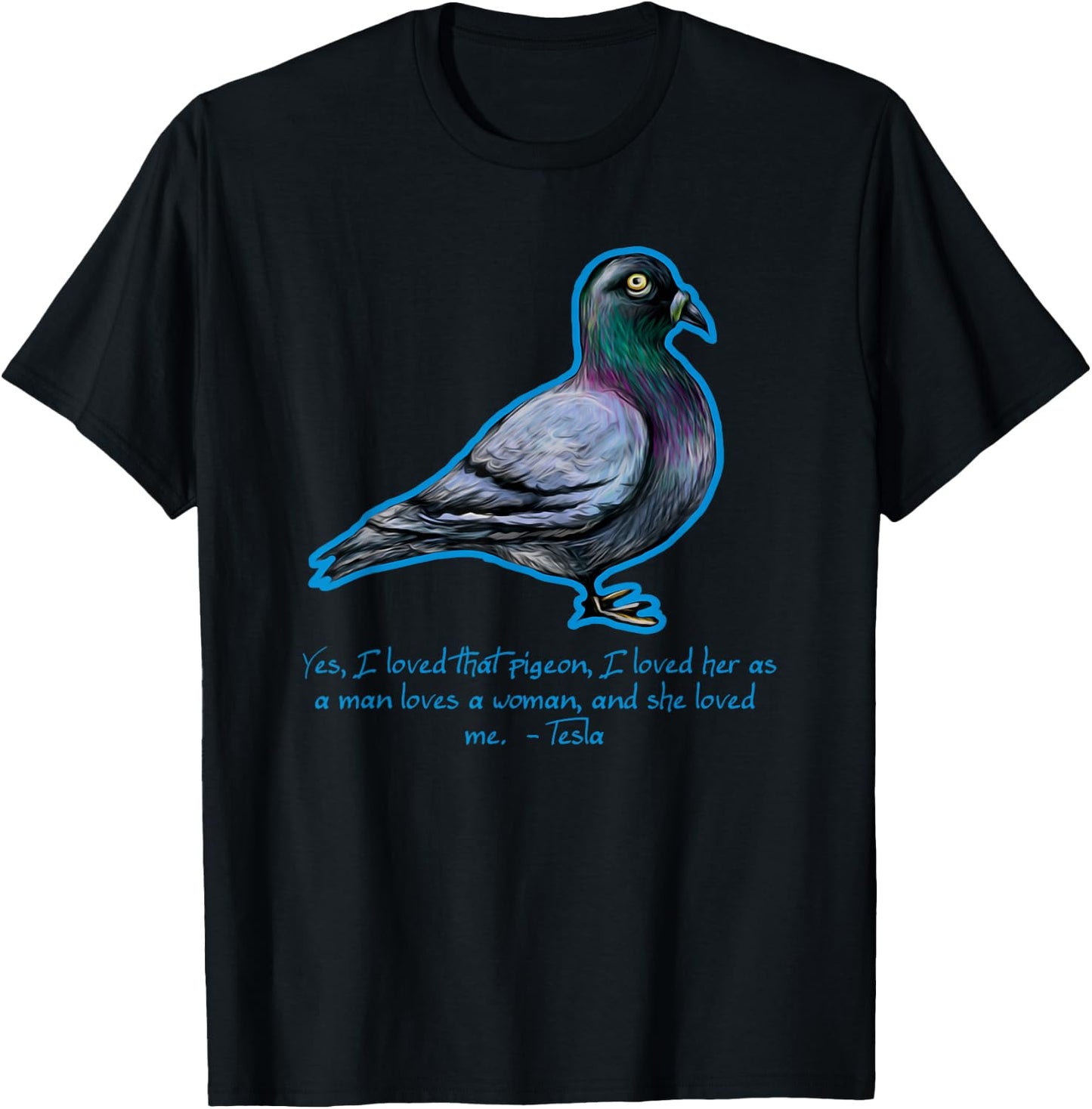 Nikola Tesla Science Pigeon Shirt T-Shirt - T-Shirt | Black