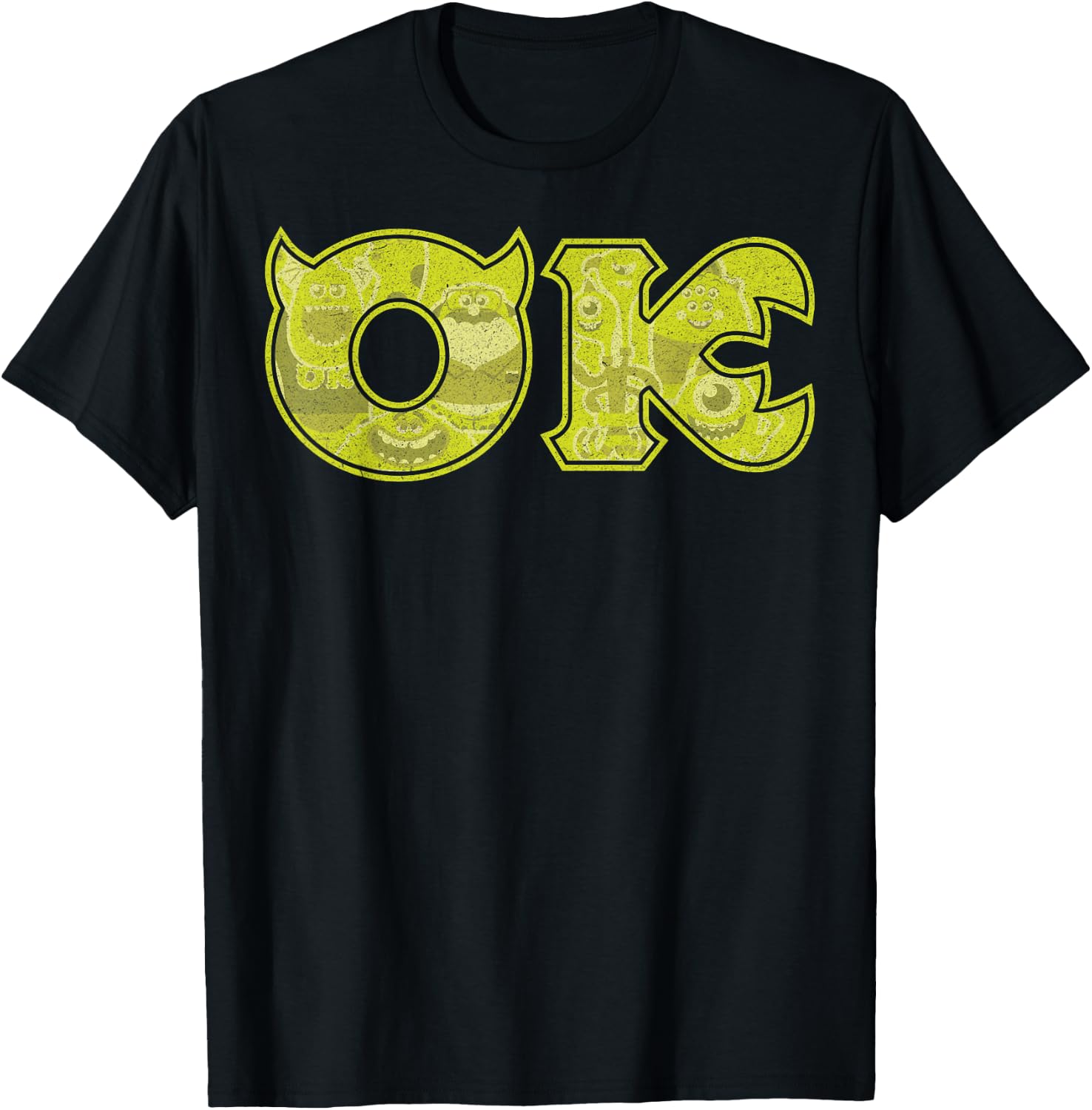 Disney Pixar Monsters University Oozma Kappa Logo Fill T-Shirt - T-Shirt | Black
