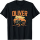 Oliver Personalized Nametag Tractor for OLIVER T-Shirt - T-Shirt | Black