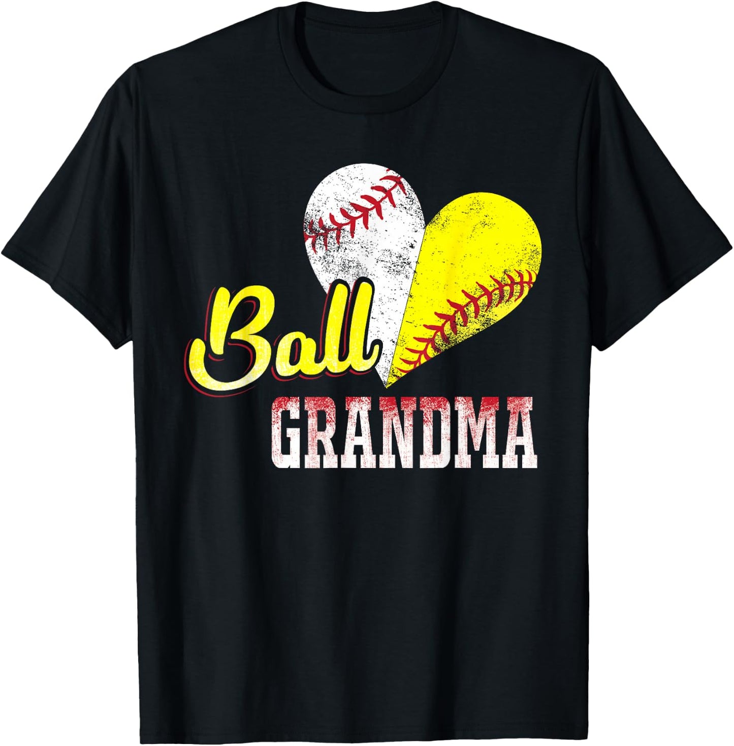Funny Ball Grandma Baseball Softball T-Shirt - T-Shirt | Black
