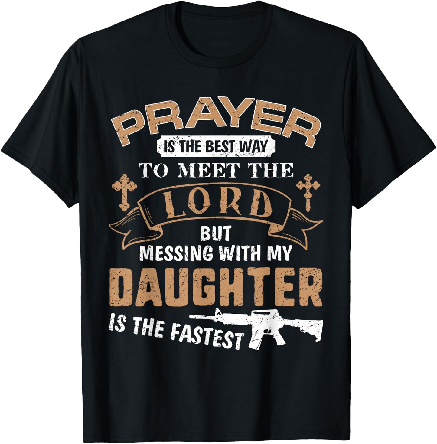 Father Day Funny For Proud Daddy Dad If You Mess My Daughter T-Shirt - T-Shirt | Black