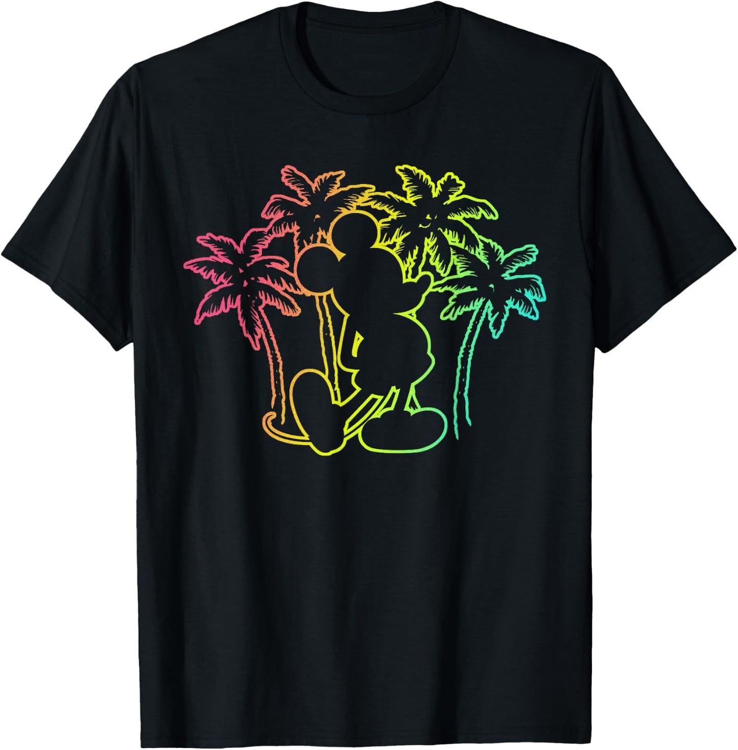 Disney - Mickey Mouse Silhouette Palm Trees T-Shirt - T-Shirt | Black