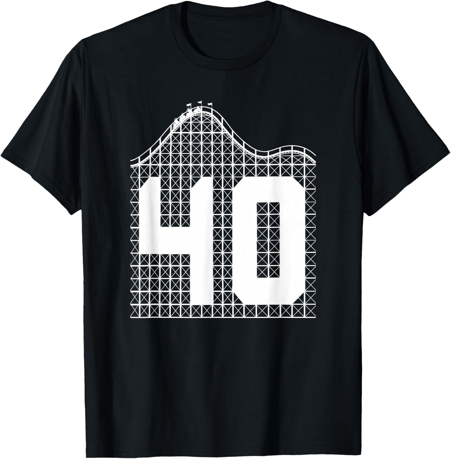 40th Birthday Roller Coaster Turning 40 T-Shirt - T-Shirt | Black