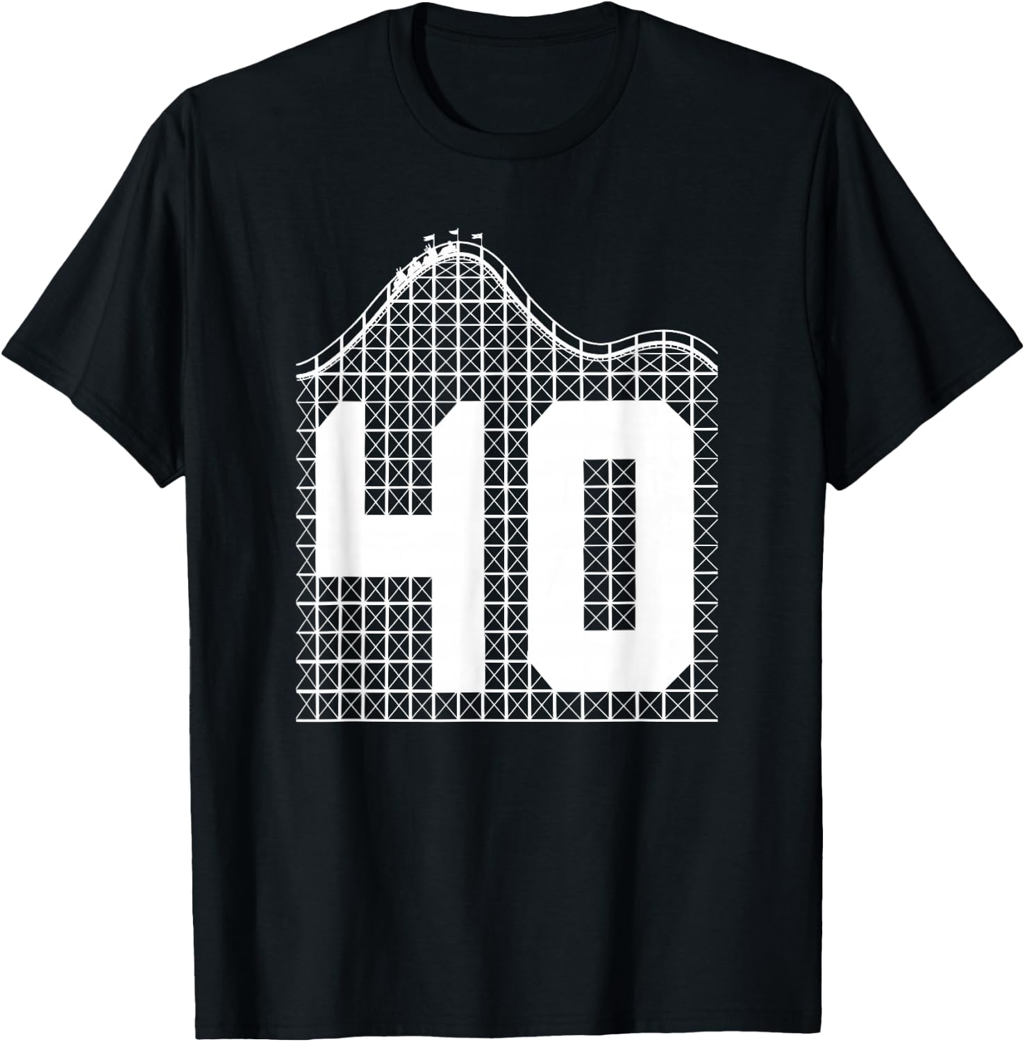 40th Birthday Roller Coaster Turning 40 T-Shirt - T-Shirt | Black
