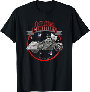 Victory Cross Country U.S.A. Star Motorcycle T-Shirt - T-Shirt | Black