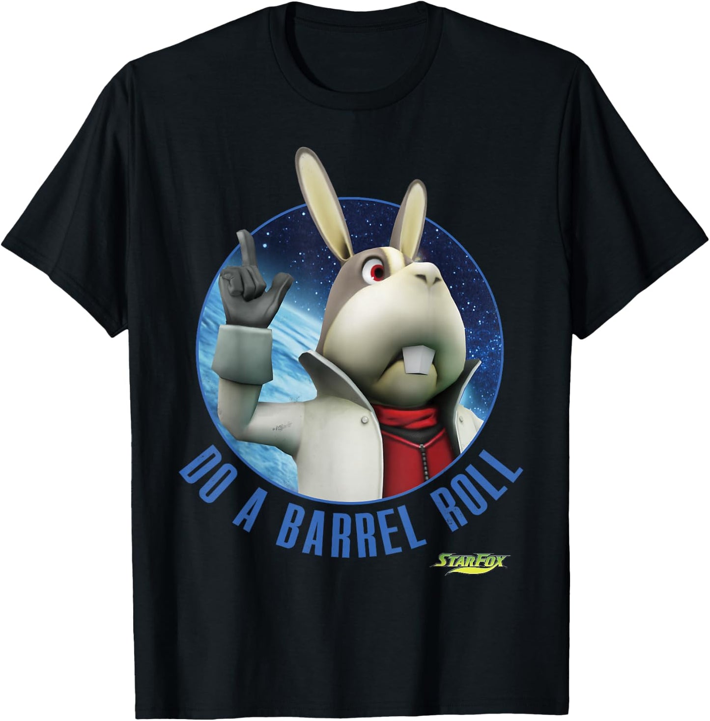 Star Fox Peppy Do A Barrel Roll Circle Graphic T-Shirt - T-Shirt | Black