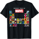 Marvel Periodic Table of Heroes & Villains Retro T-Shirt - T-Shirt | Black