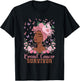Black Woman Pink Ribbon October Breast Cancer Survivor T-Shirt - T-Shirt | Black