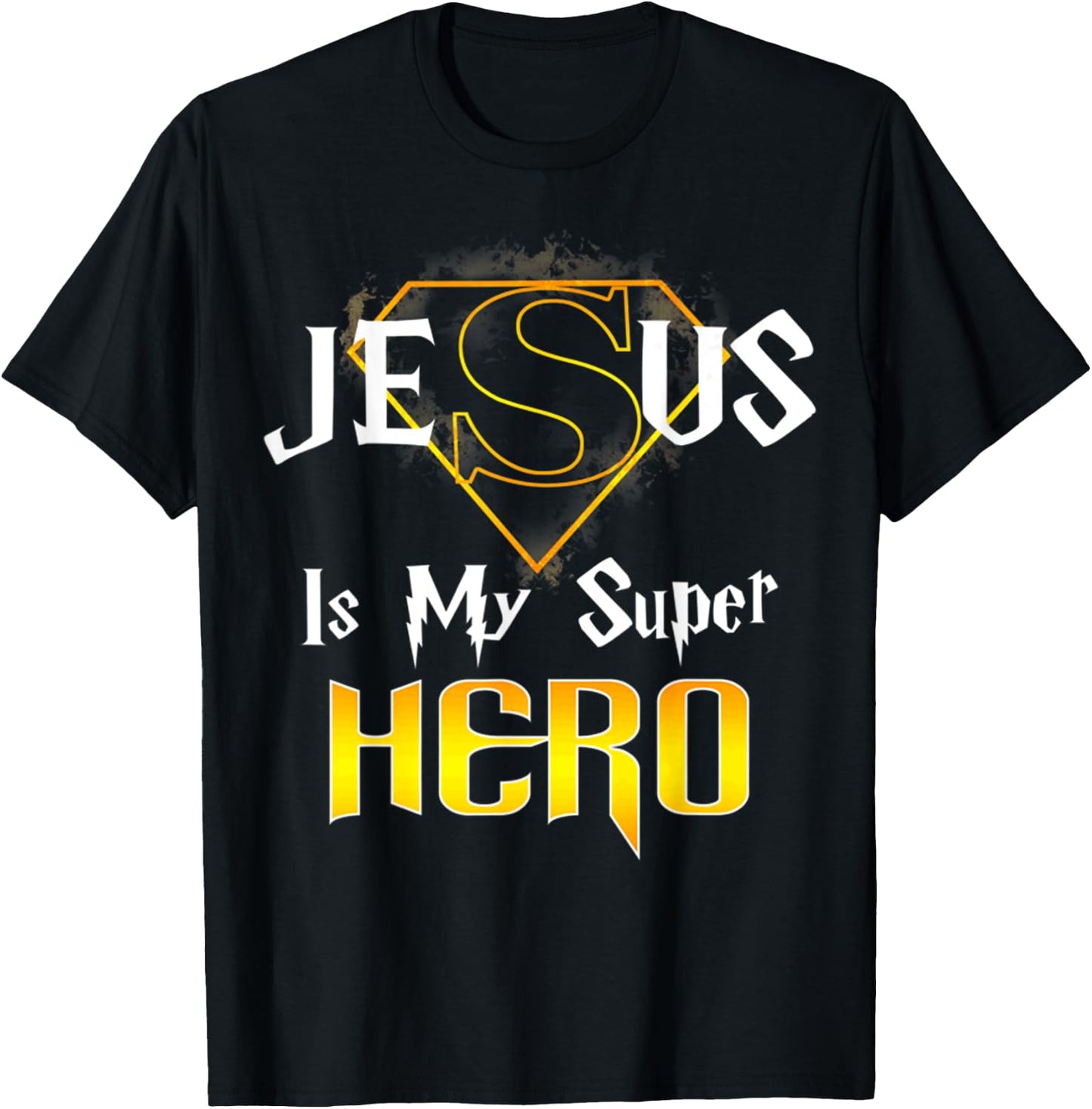 Retro Vintage Jesus Is My Superhero Christian Religious T-Shirt - T-Shirt | Black
