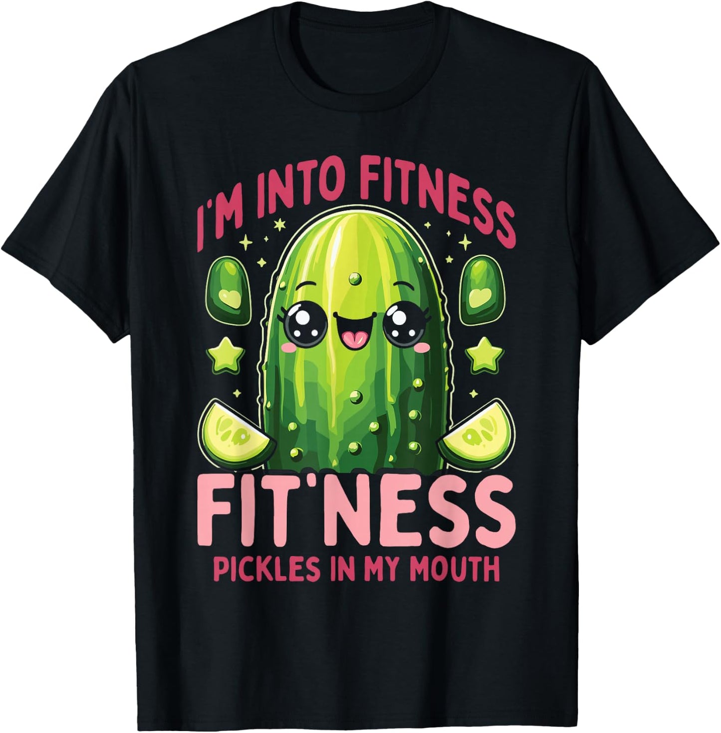 Fit'ness Pickles In My Mouth Canned Pickle T-Shirt - T-Shirt | Black