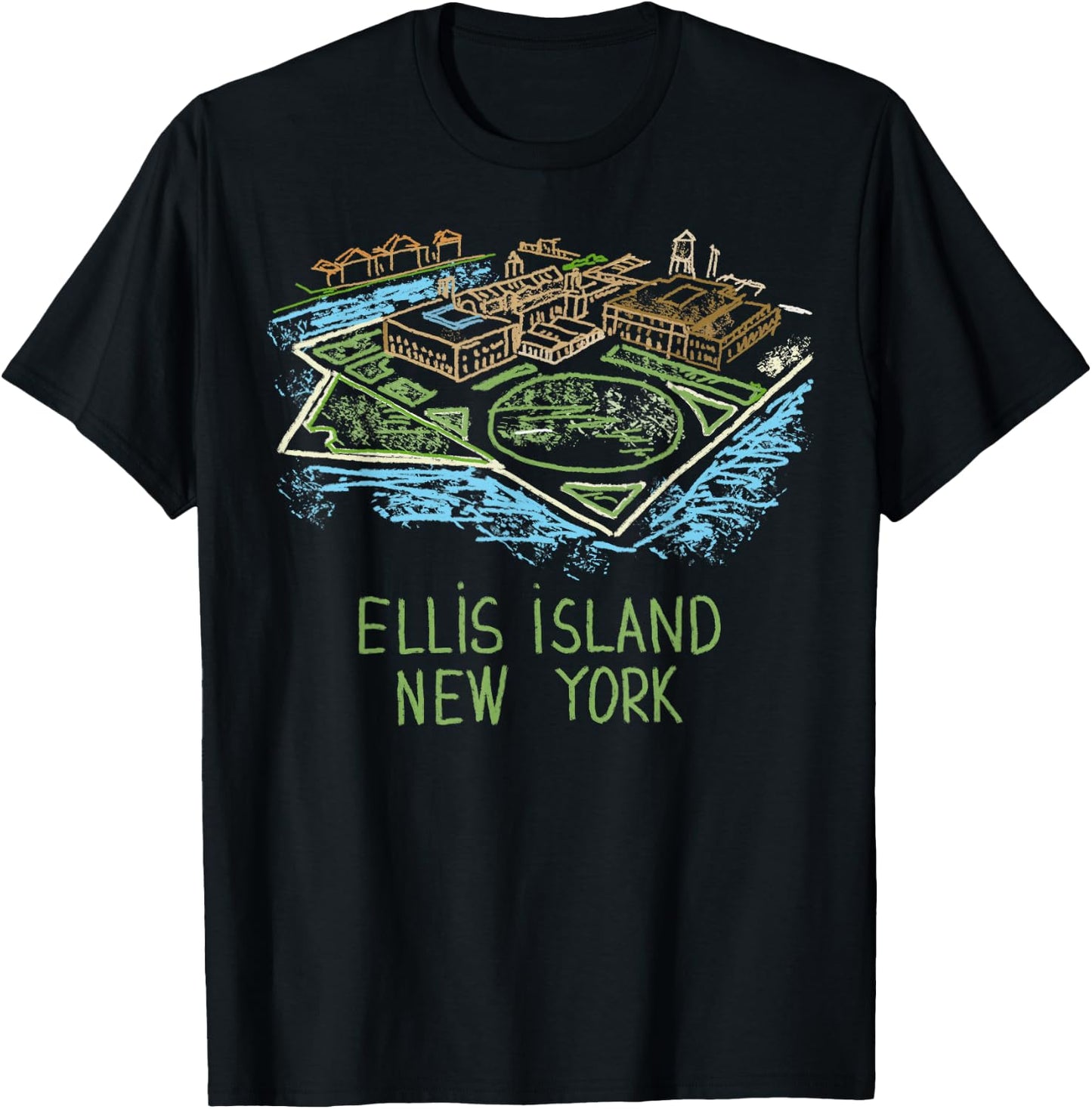 Ellis Island New York T Shirt T-Shirt - T-Shirt | Black