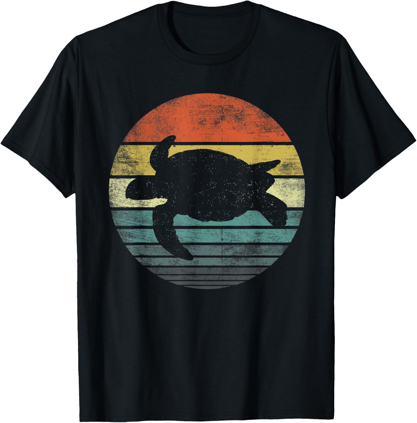 Turtle Lover Gifts Retro Vintage Zoo Reptile Silhouette T-Shirt - T-Shirt | Black