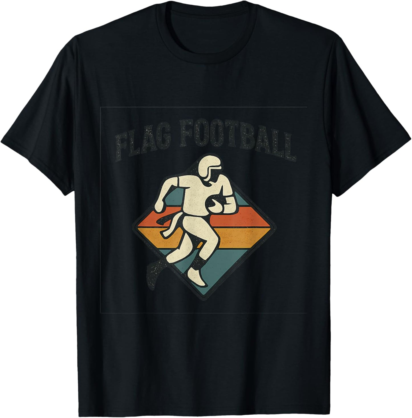 Retro Flag Football Enthusiast T-Shirt - T-Shirt | Black
