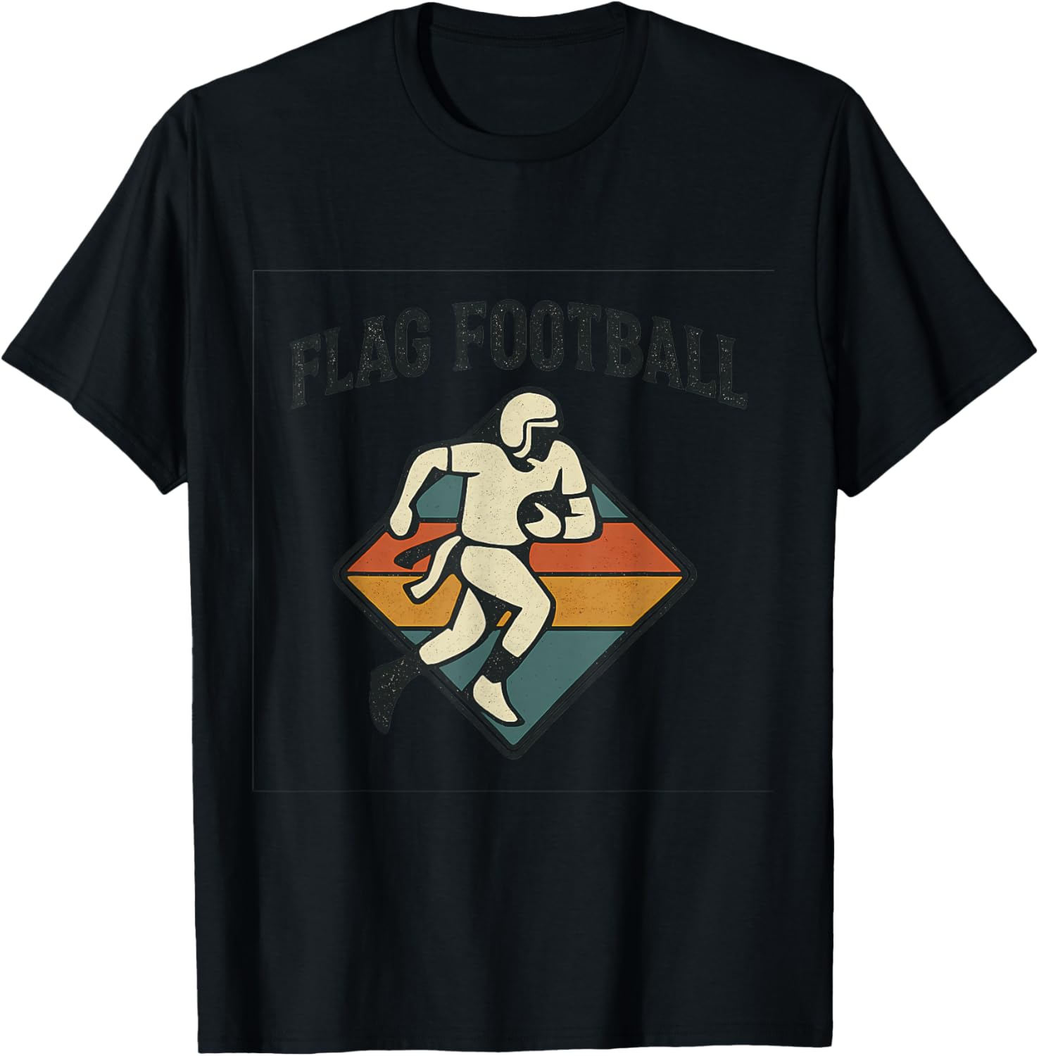 Retro Flag Football Enthusiast T-Shirt - T-Shirt | Black