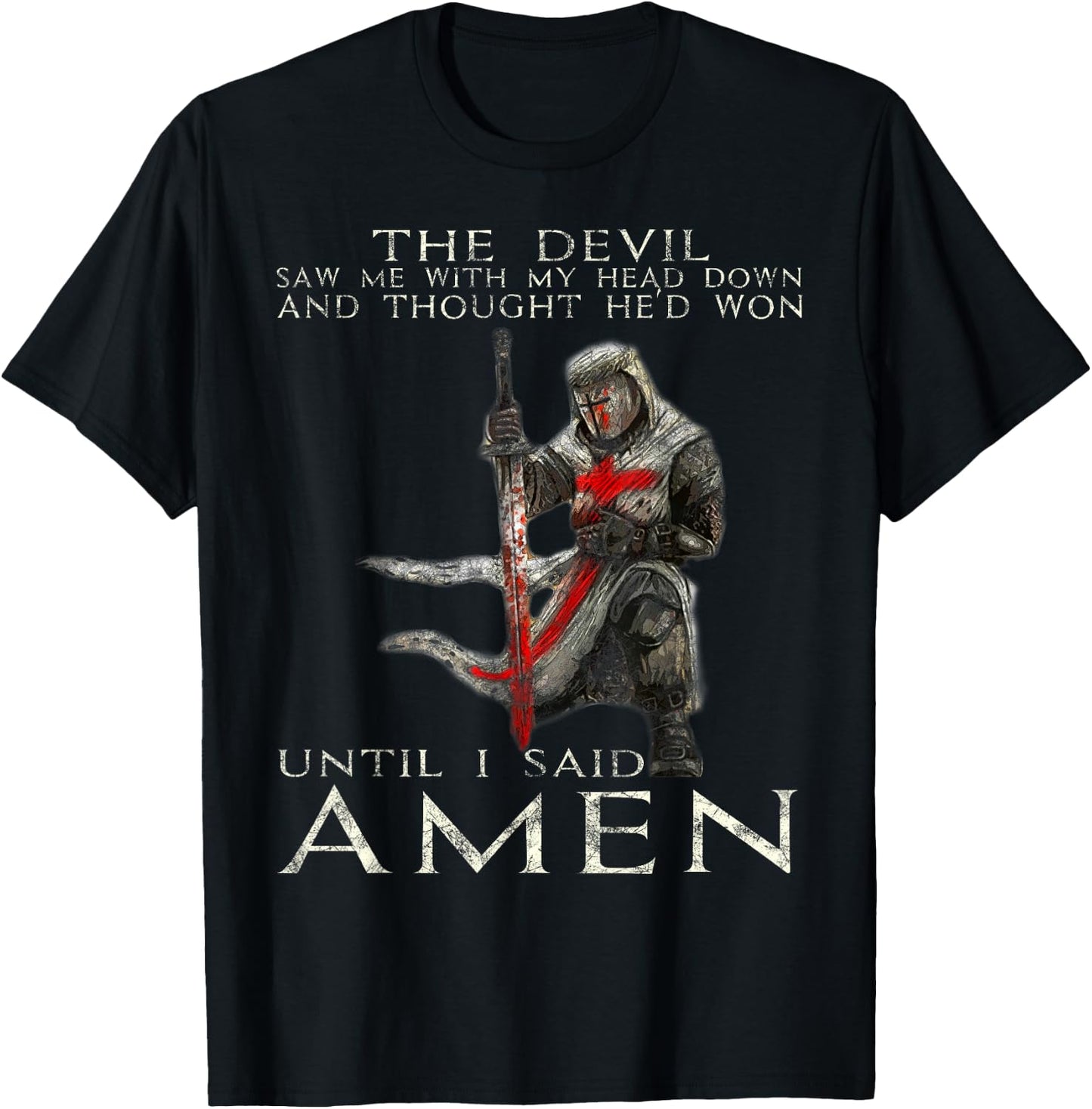 The Crusader T Shirt - The Devil Saw Me - Knight Templar T-Shirt - T-Shirt | Black