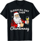 Santa Sleigh All Day Then Chardonnay Christmas Wine T Shirt T-Shirt - T-Shirt | Black