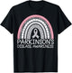 Parkinson's Fighter Gray Riboon -Adults Parkinson's Disease Awareness - Black, Small, Short Sleeve, Crew Collar, Letter Print T-Shirt - T-Shirt | Black