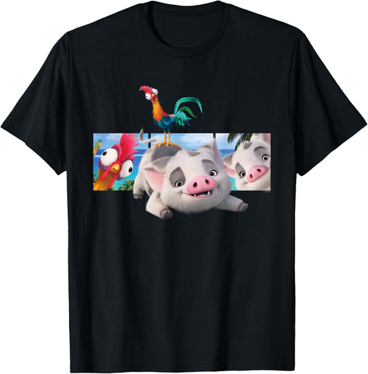 Disney Moana 2 Best Beach Friends Pua and Heihei T-Shirt - T-Shirt | Black