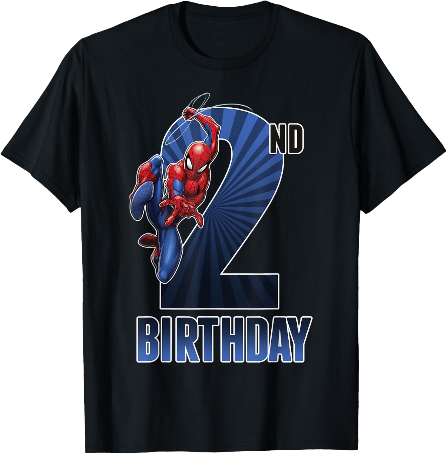 Marvel Spider-Man Swinging 2nd Birthday Graphic T-Shirt - T-Shirt | Black