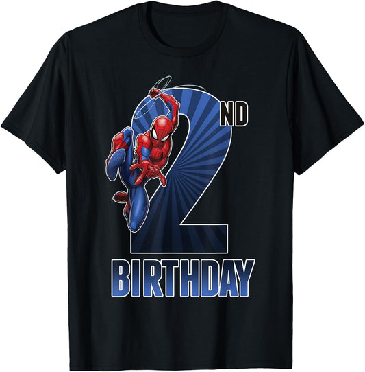 Marvel Spider-Man Swinging 2nd Birthday Graphic T-Shirt - T-Shirt | Black
