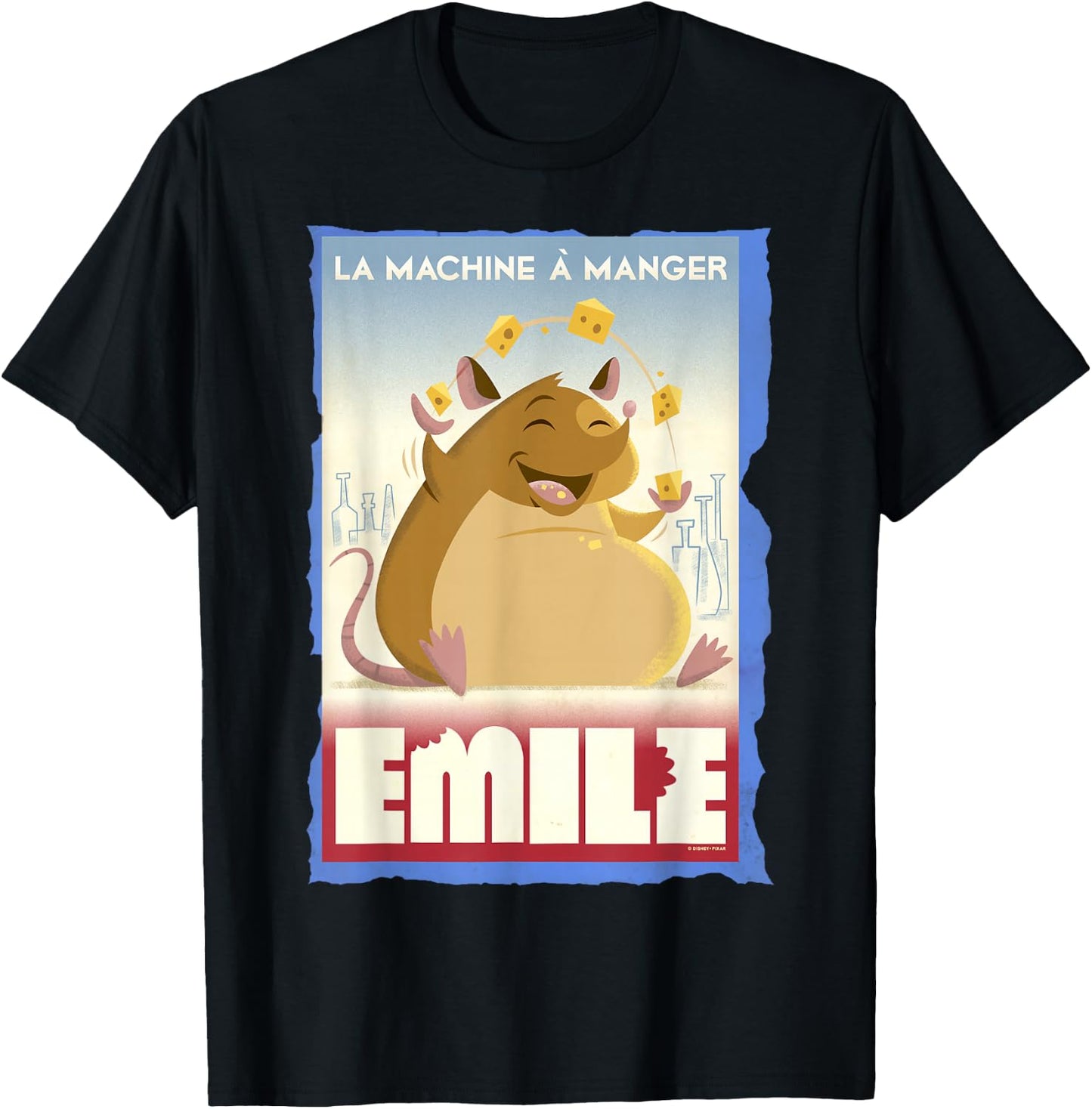 Disney Pixar Ratatouille Emile Eating Poster T-Shirt - T-Shirt | Black
