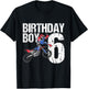6 Year Old Dirt Bike Birthday Party Motocross MX 6th Gift T-Shirt - T-Shirt | Black