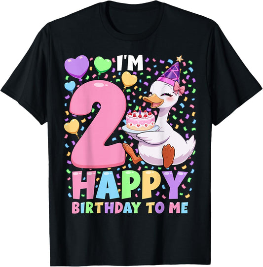 Silly Goose Birthday Shirt 2 | 2nd Birthday Girl Goose T-Shirt - T-Shirt | Black