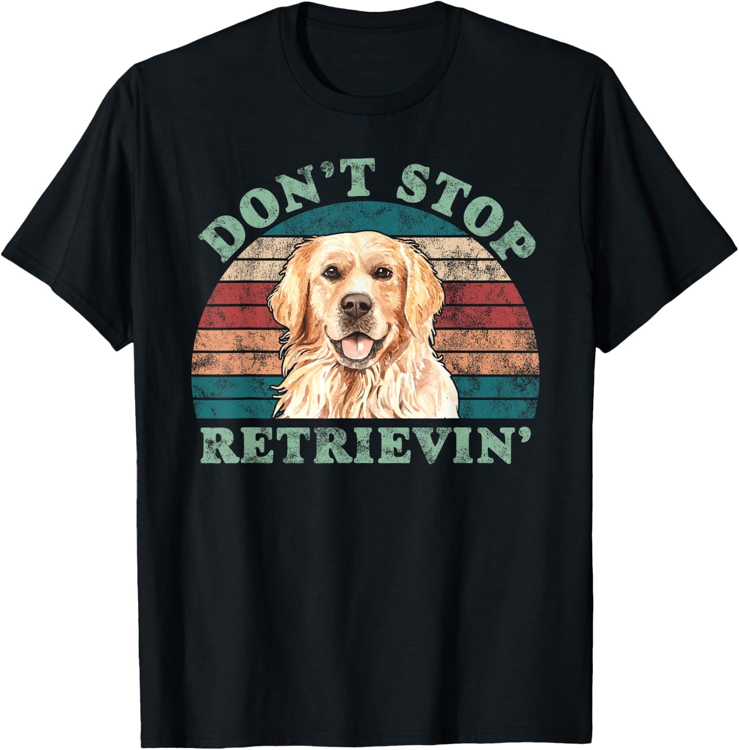 Don't Stop Retrieving-Golden Retriever Vintage T-Shirt - T-Shirt | Black