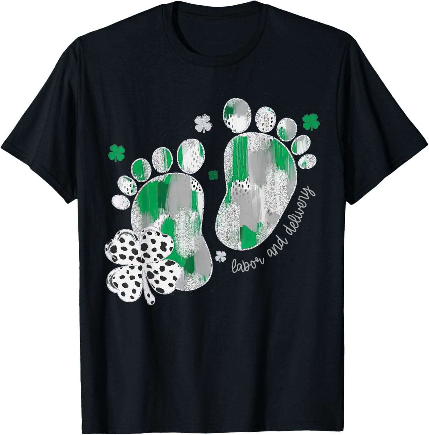 Labor and Delivery Nurse, L&D Saint Patrick’s Day,NICU Nurse T-Shirt - T-Shirt | Black
