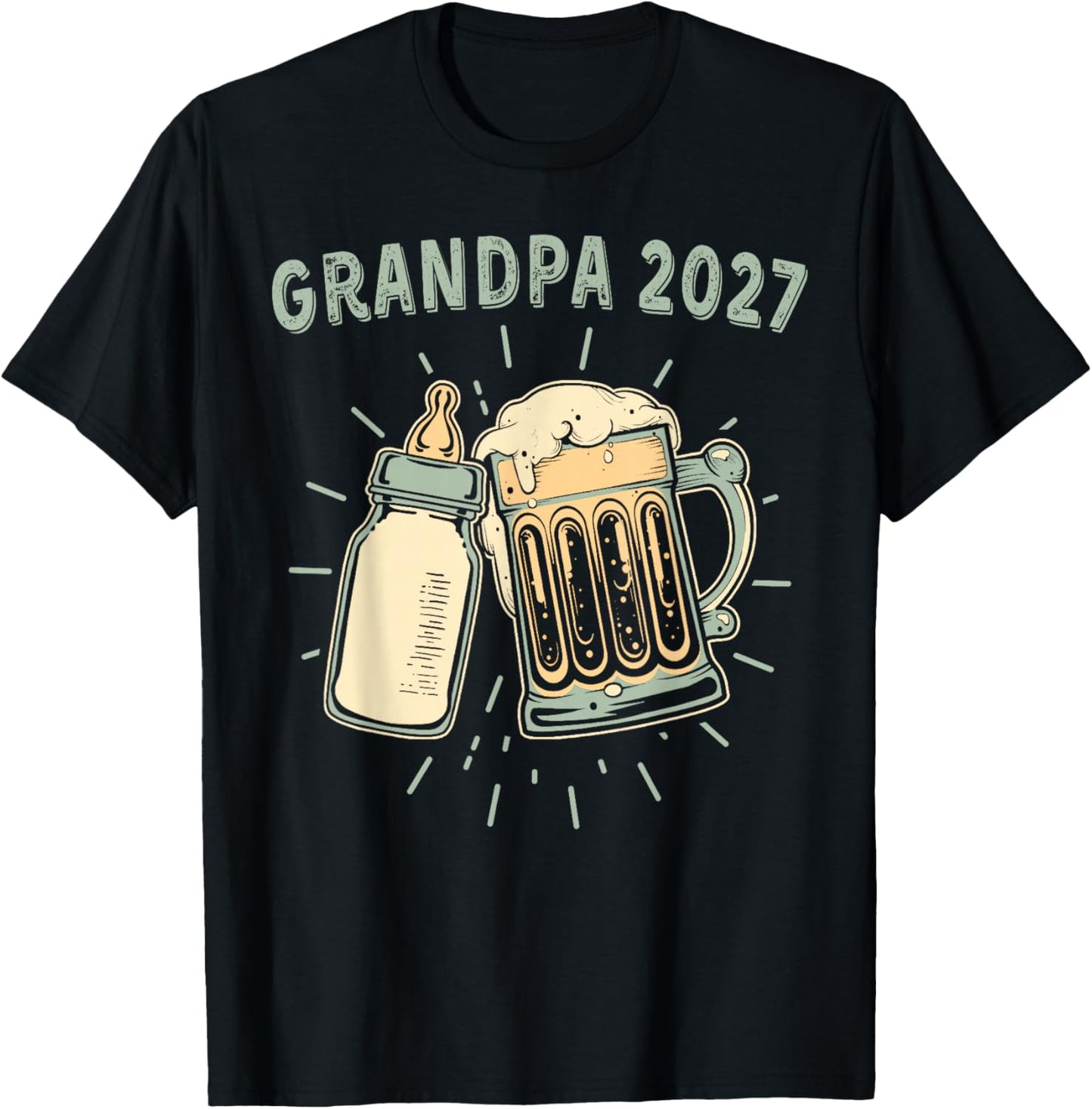 Soon to Be Grandpa 2027 Became A Grandpa T-Shirt - T-Shirt | Black