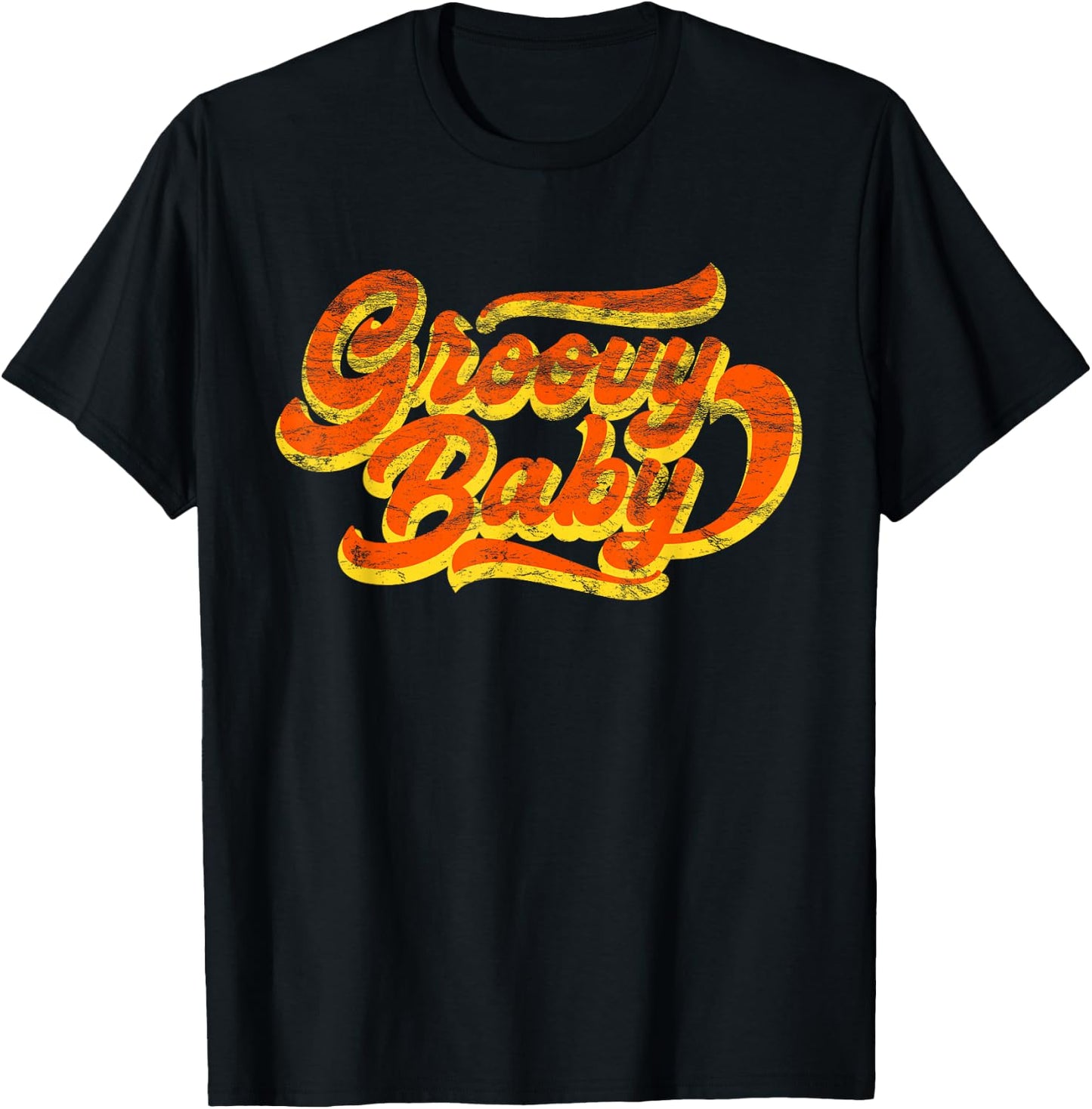 Seventies Vintage Groovy Baby 70s Retro Graphic T-Shirt - T-Shirt | Black
