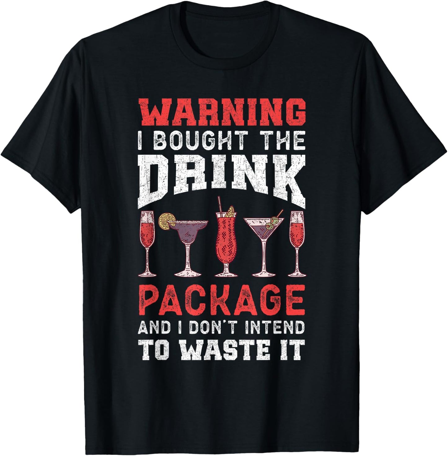 Sarcastic Cruise Blame It On The Drink Package T-Shirt - T-Shirt | Black