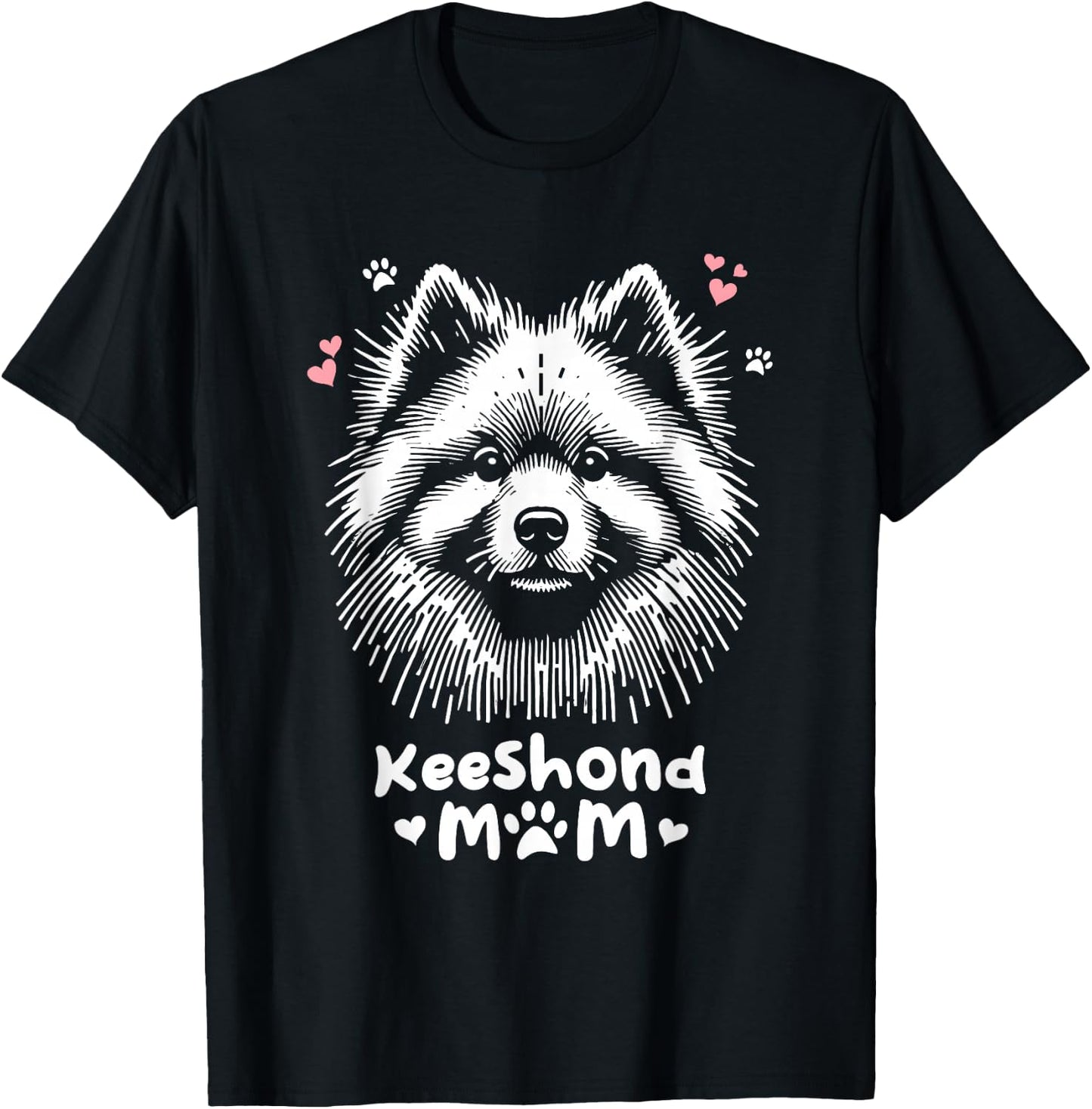 Keeshond Mom Keeshonden Dog T-Shirt - T-Shirt | Black